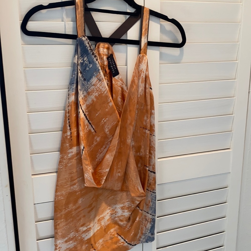 Robert Rodriquez Silk Tank with Slight open back.